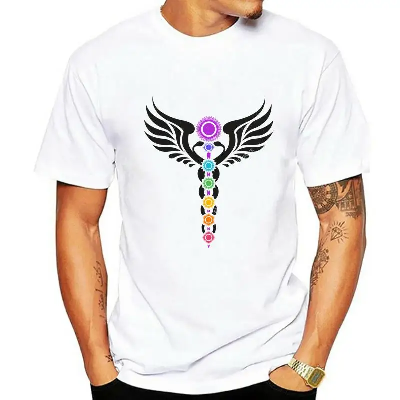 Caduceus Kundalini 7 Chakras T Shirt Zen Meditation Buddhism Spiritual Tee Tshirt