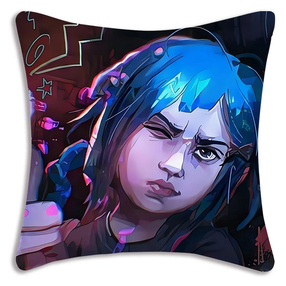 

Горячие наволочки Arcane League of Legends, мультяшный диван, декоративный домашний двусторонний принт, короткий плюшевый милый чехол для подушки