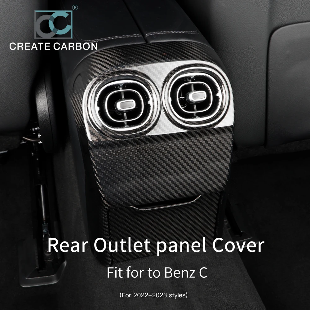 

Carbon Fiber Rear Air Condition Vent Cover Armrest Air Vent Outlet Trim for Benz C-Class C200L C260L W206 AMG C43 C63 (2023-2024
