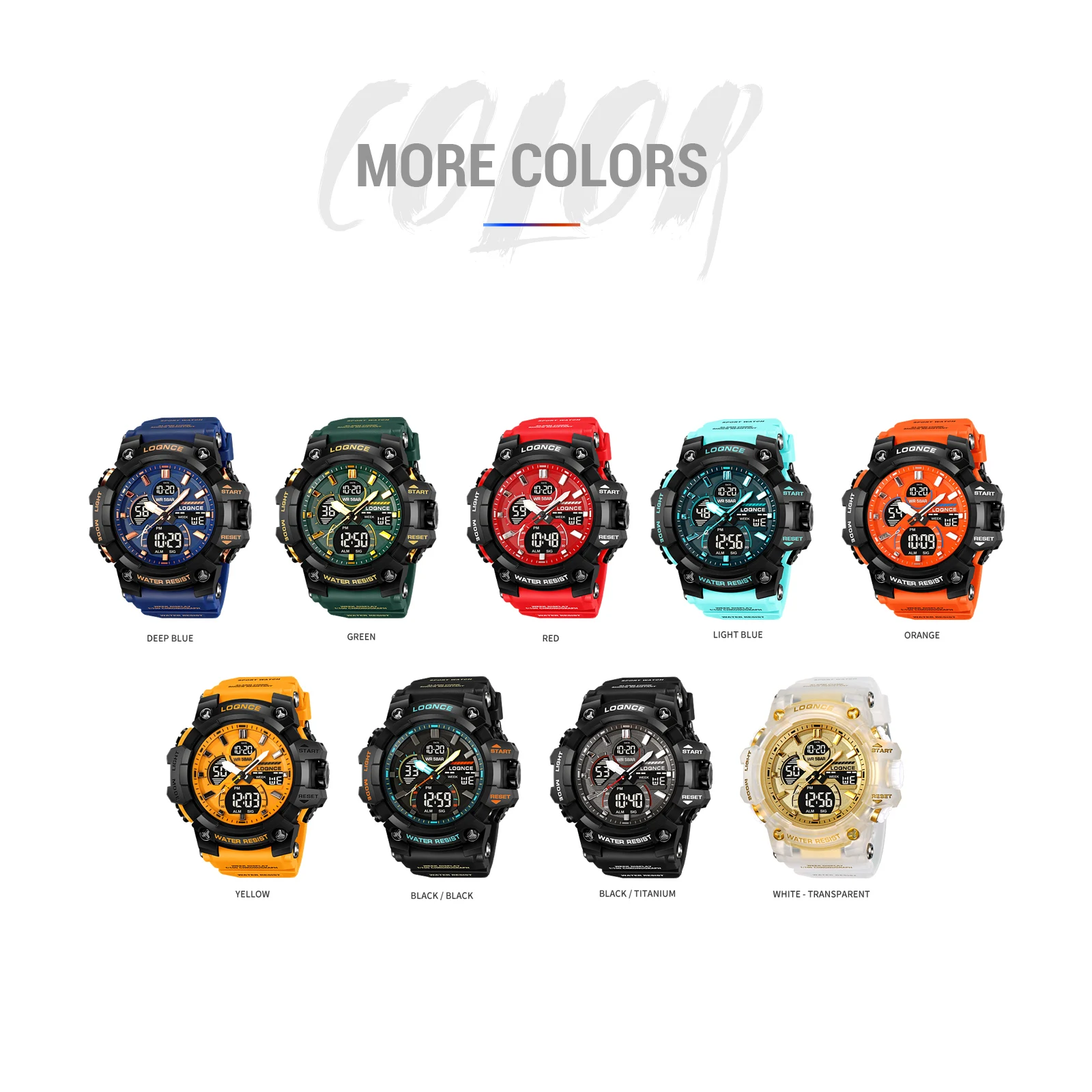 Модные мужские часы LOQNCE montre homme Hour спортивные цифровые с хронографом двойным
