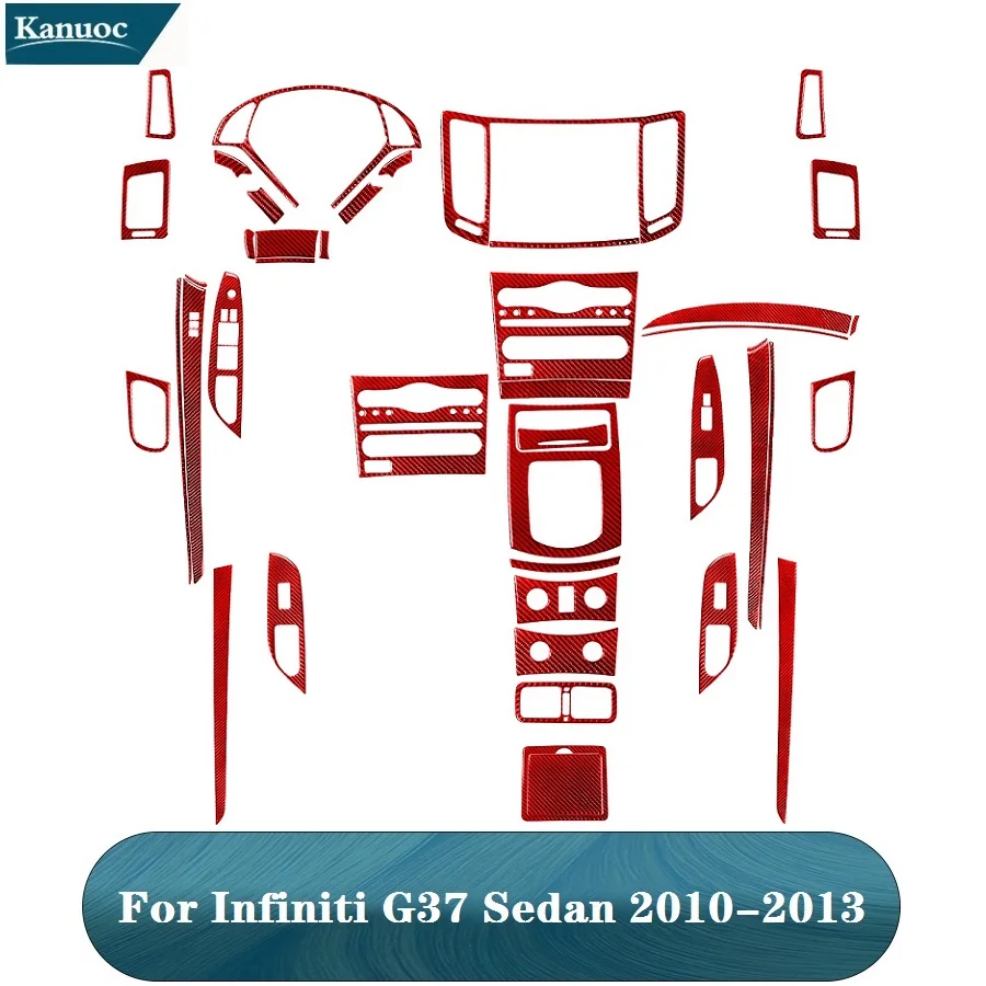 

Полный набор различных частей красные наклейки из углеродного волокна для Infiniti G37 седан 2010-2013 аксессуары для интерьера автомобиля