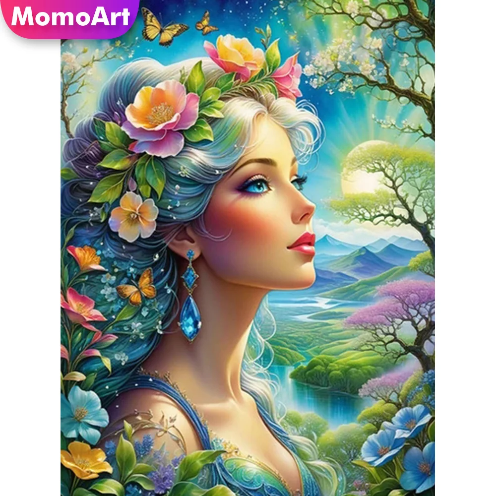 MomoArt Алмазная живопись Женский портрет