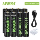 AJNWNM 1,5 в AAA USB перезаряжаемые батареи 1,5 МВтч в литиевые батареи AAA для дистанционного управления игрушки фонарик камера с USB
