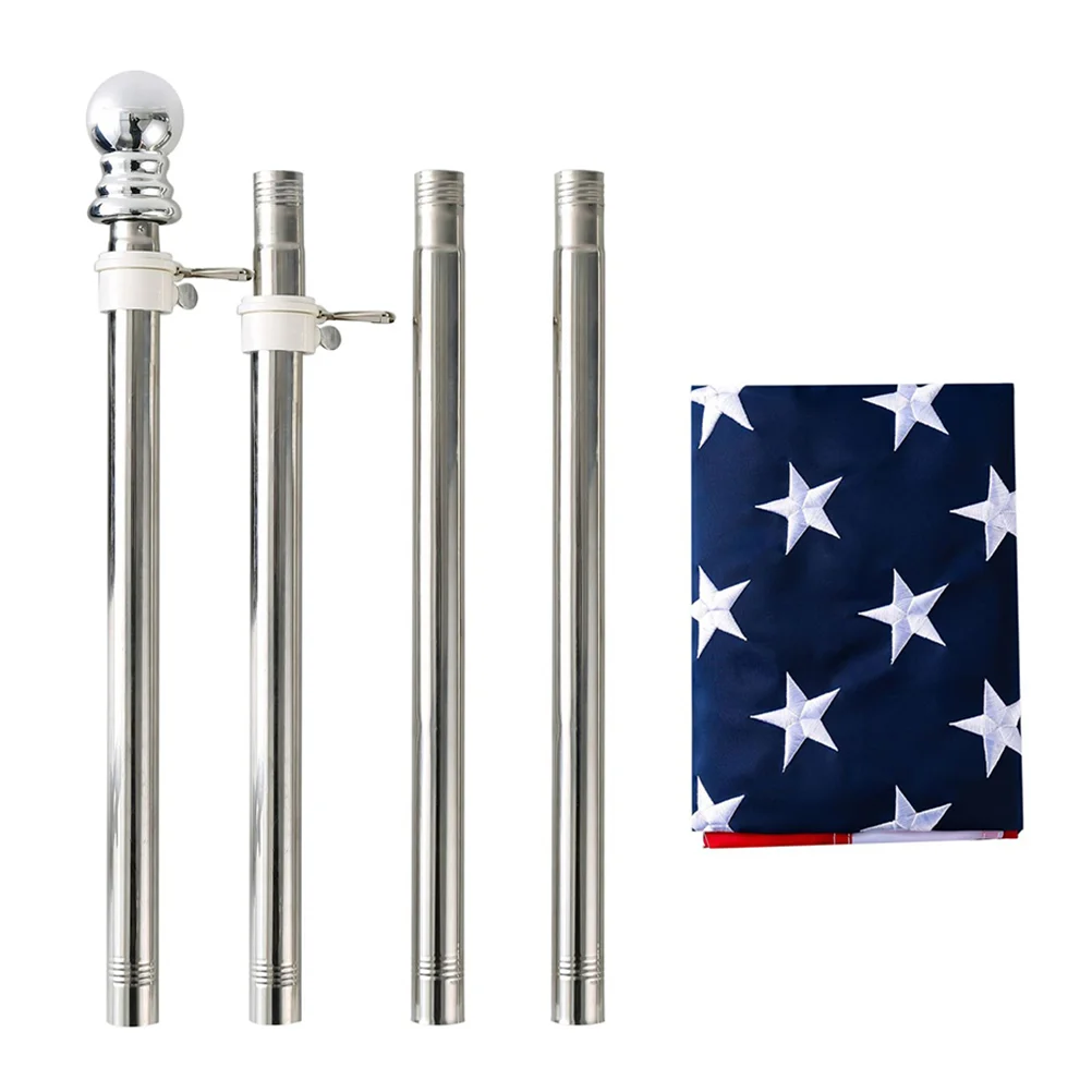 

1 Set Flag Telescoping Flag Pole Flag Pole Base House Flag Pole Kit Flagpole Display Mount Usa Telescopic Flag Pole Kit