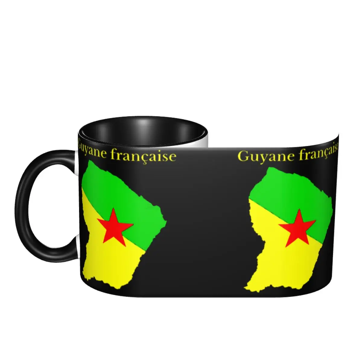 

French Guiana (Guyane Française), Flag Map, French Region Novelty Cups Mugs Print Mugs R277 Funny Novelty beer mugs