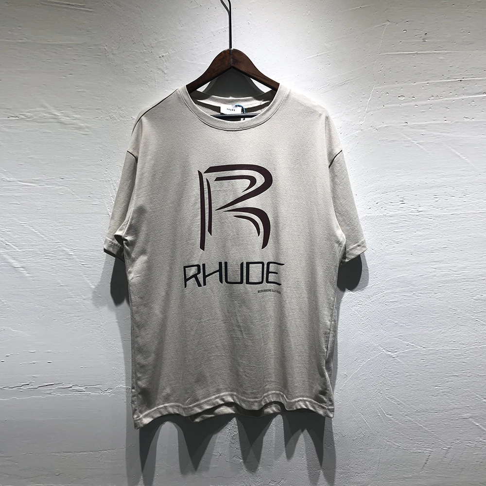 

2022ss High Quality 1:1 Rhude World Championship T-shirts Rhude Letter Flag Tshirts Men's Cotton Crewneck Short Sleeve Top Tees