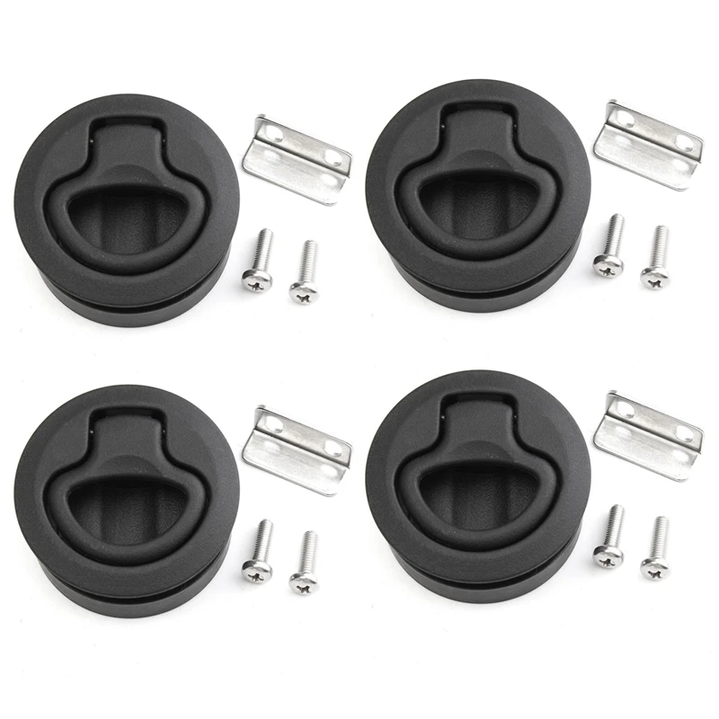 

4X Slam Latch Hatch Round Pull Latch 1/2 inch Door Replace M1-63 RV Marine
