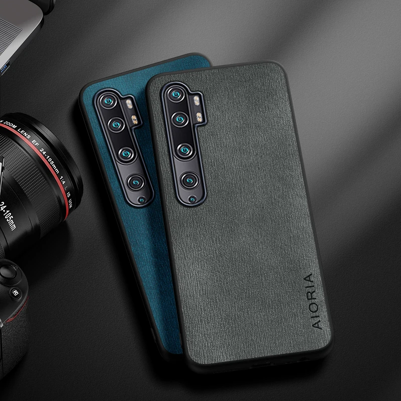 Чехол для Xiaomi Mi Note 10 Lite простой легкий прочный кожаный чехол с текстурой под