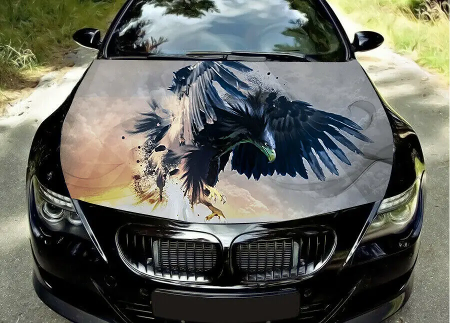 

'FLYING EAGLE-#2'- Car Bonnet Wrap Decal Full Color Graphics Vinyl Sticker