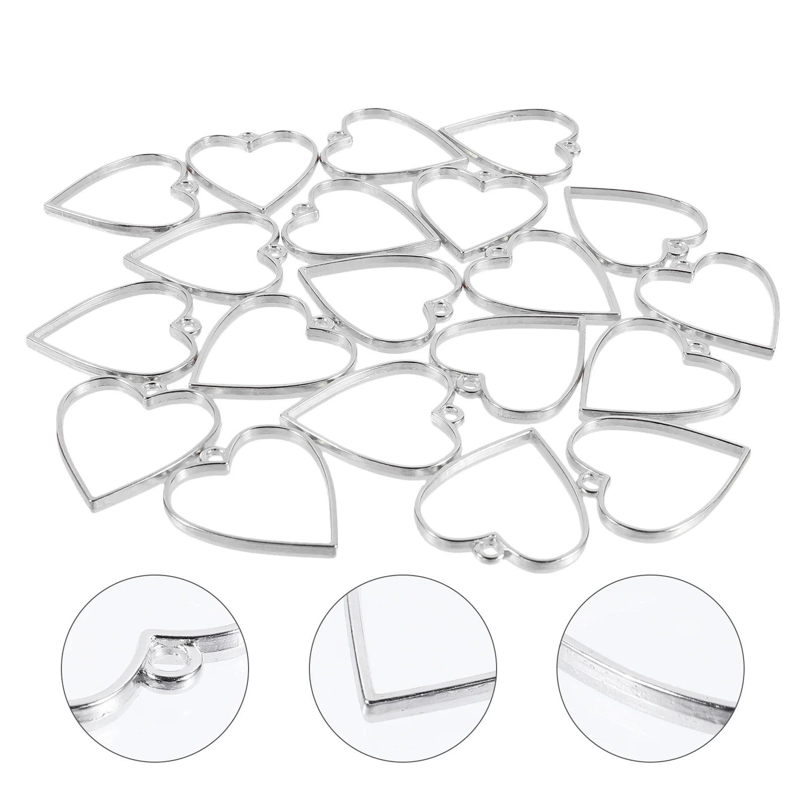 

Vintage Jewelry Bezel Blanks Heart Pendant Border Charm Bracelet Decorative DIY