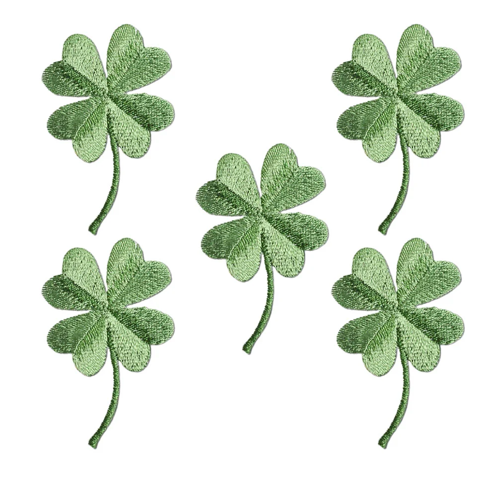 

Patches Patch Shamrock Leaf Iron Embroidery Four Diy Embroidered Patrick Day Sewing Clothes Cloth Sequins Stickers Applique