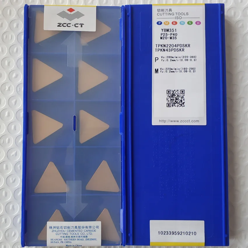 

ZCC.CT TPKN2204PDSKR YBM251/TPKN2204PDSKR YBM351/YC30S TPKN43PDSKR CNC carbide inserts For Steel, stainless steel 10PCS/BOX