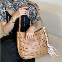 simple fashion hollow leather ladies tote bag designer shoulder bag handbag shopping bag beach bag tote bags for women