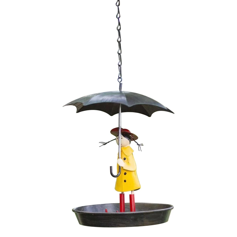 

for Creative Bird Feeder Cute Cartoon Metal Bird Feeder Outdoor Ornament Anti Ru