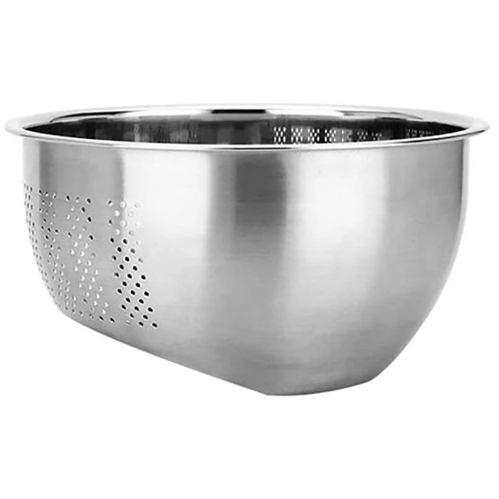 

Миска для риса из нержавеющей стали, универсальный дуршлаг 3-в-1 и кухонный дуршлаг с боковыми сливками для риса