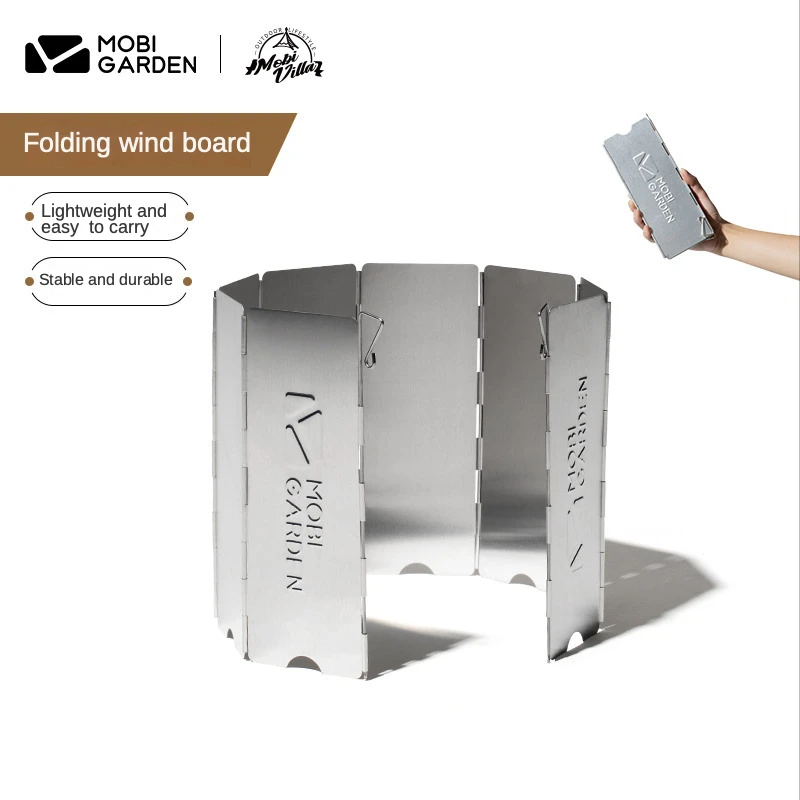 

Outdoor Camping Folding Windbreak Sheet Stove Portable Windproof Sheet Light Camping Stainless Steel Camping Equipment