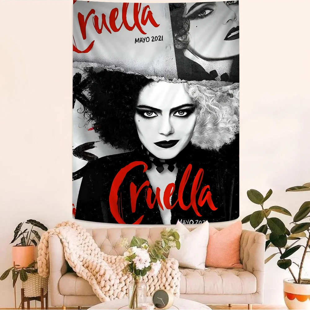 C-Cruella DIY Sticky Poster Vintage Room Bar Cafe Decor Home