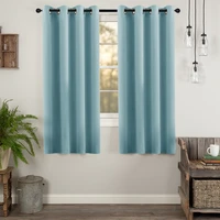 bileehome 85 blue blackout short curtains for living room bedroom modern solid window curtains treatment finished drapes panel