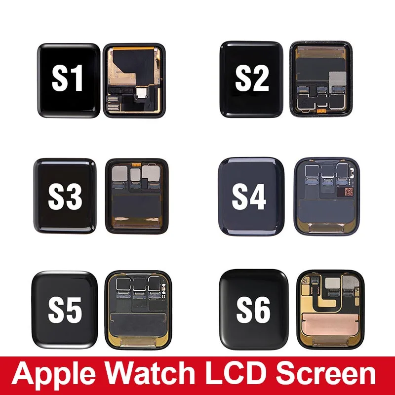 

Для iWatch Оригинальный ЖК-дисплей сенсорный экран дигитайзер Apple Watch S1 S2 S3 S4 S5 S6 S7 SE ЖК-сборка 38/42 мм 40/44 мм