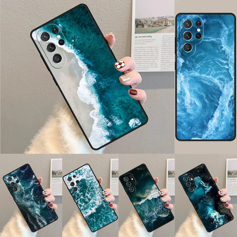 Чехол для Samsung Galaxy S24 Ultra S21 S22 S8 S9 S10E Note 10 20 Plus FE S23 чехол телефона с голубым океаном и