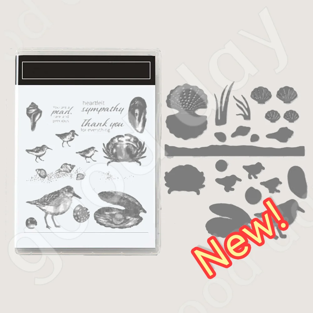 

Bird Scallop Crab Cutting Dies Stamps Scrapbook Diary Decoration Embossing Template DIY Greeting Card Handmade 2023 New