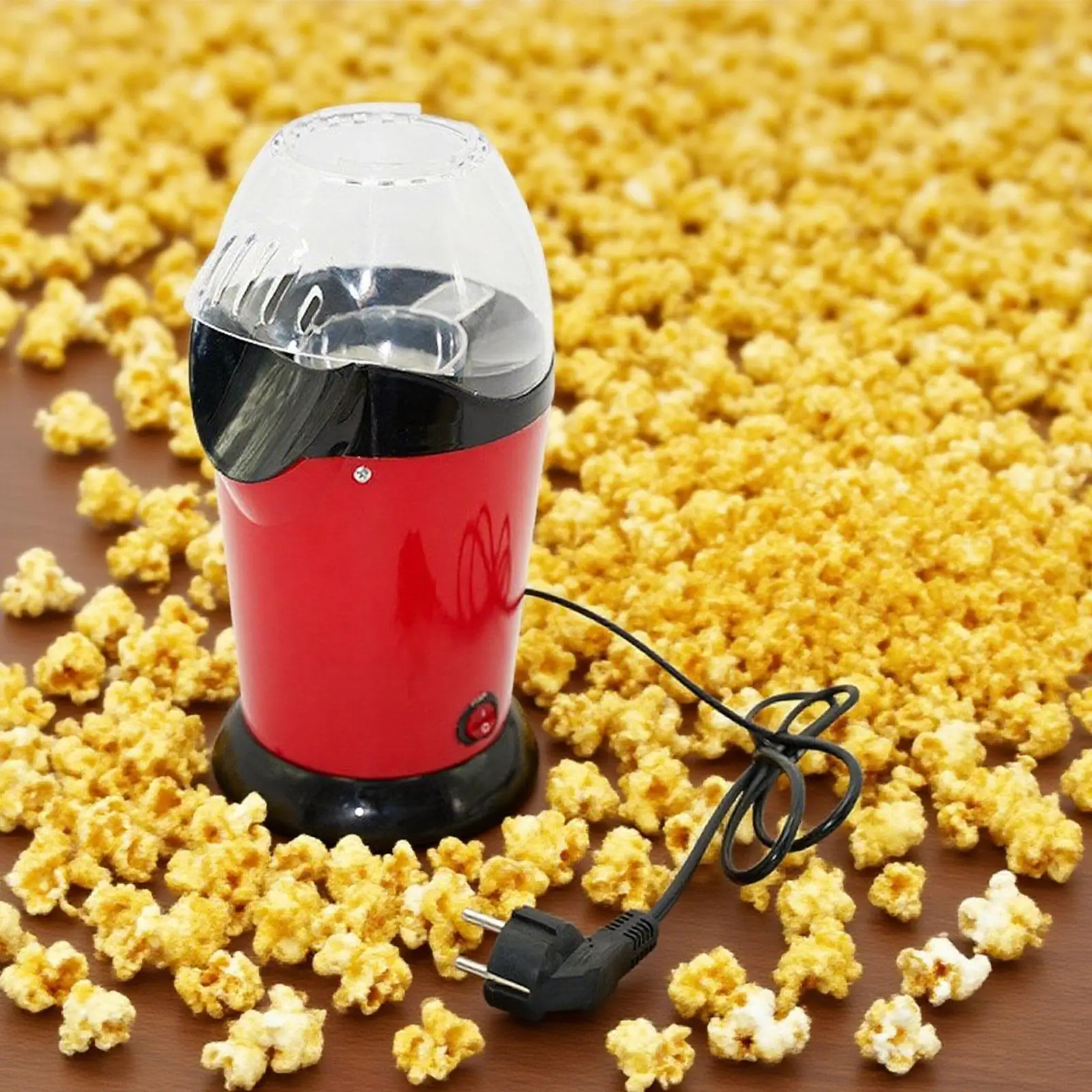 Hot Air Popcorn Maker Easy to Clean Quick Heat with Ventilation Holes Compact 1100W Non Sticky Pot Popcorn Popper for Home Party