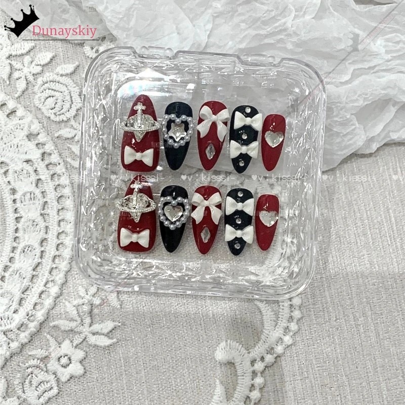 YiNuo*Needy Girl Overdose Jirai Kei Ame Chan Y2K Kawaii Glitter Nail Acrylic Portable Work Press On Nails Art Party Favors (art.: 3920d8a4ae5b2) - 3920d8a4ae5b2