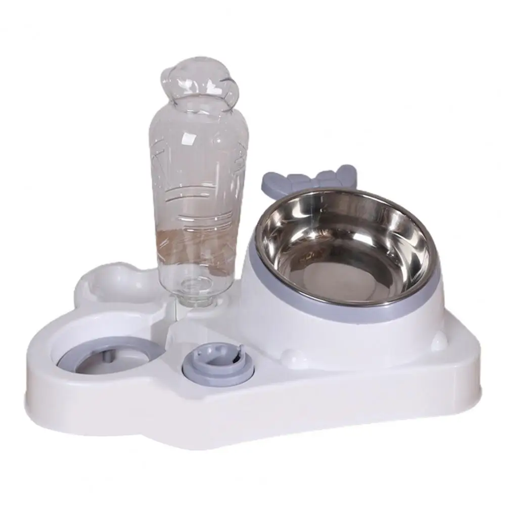 

Cat Bowl Practical 15 Degree Tilt Reusable Pet Dog Cat Automatic Drinking Feeder Pet Supplies
