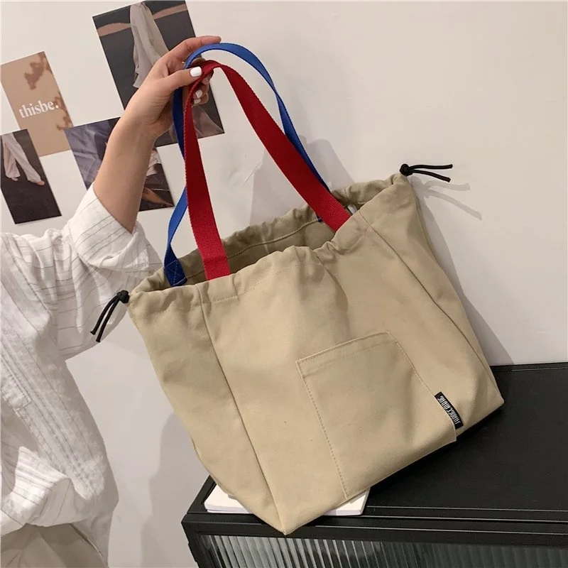 

Women Casual Totes Ladies Shoulder Bags Simple Fashion Large Capacity Canvas Shopping Shopper Bags Female Top Handle Bag