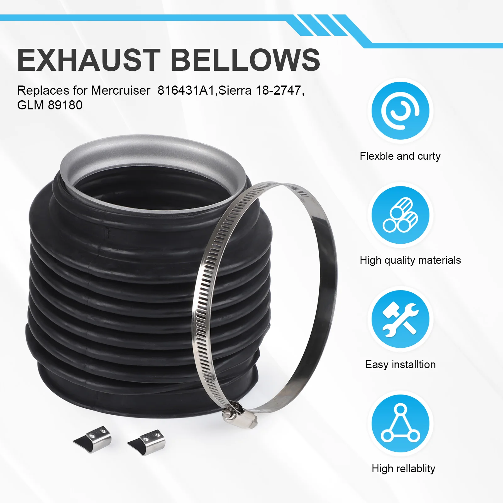 Фото 816431 U-образный сильфон A1 для Mercruiser Alpha One Gen 2 Stern Drive GLM 89180 Sierra 18-2747 CEF 500515 к Молорий 9-72704 №3