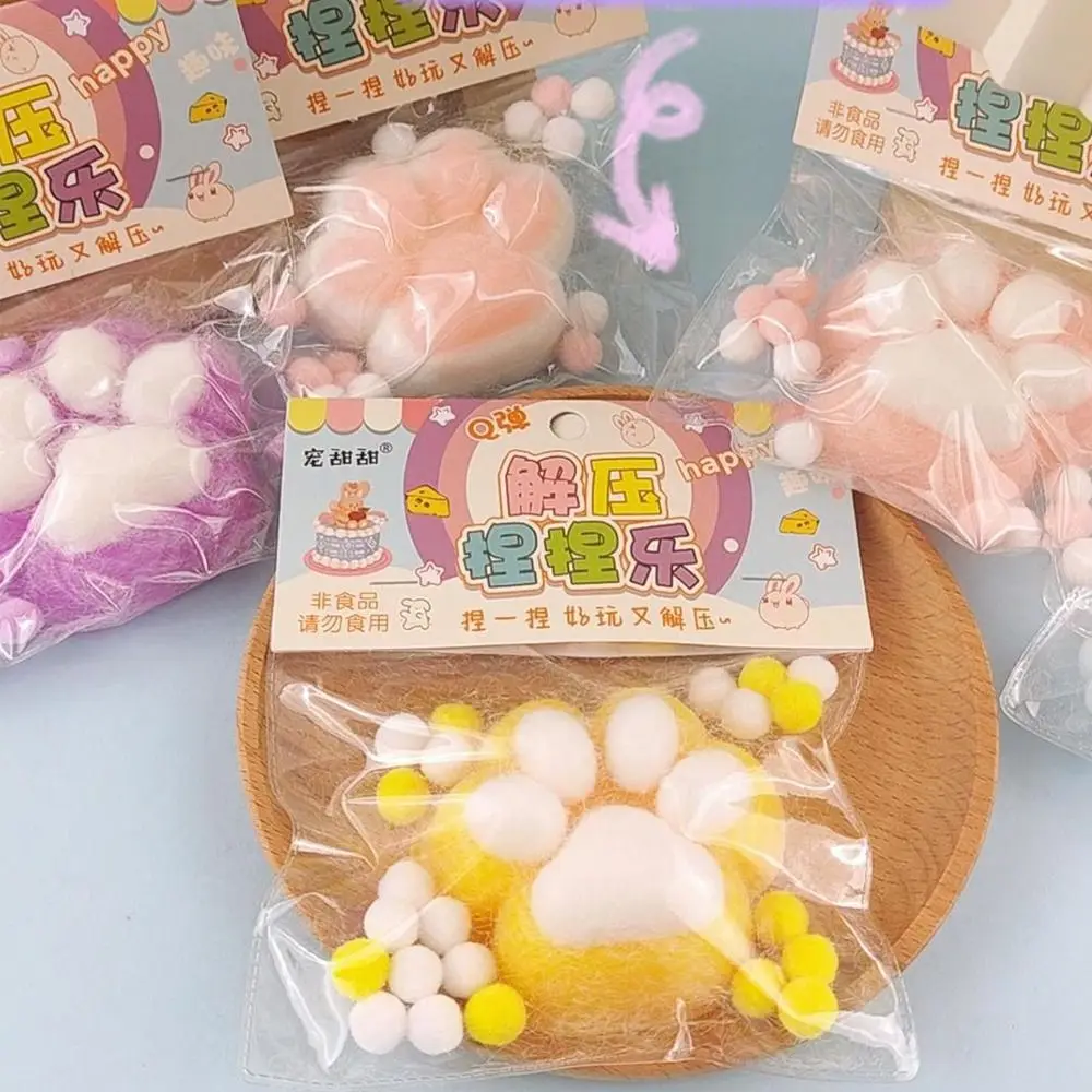 Мягкая плюшевая игрушка для сжатия кошачьей лапы сенсорная TPR мультяшная