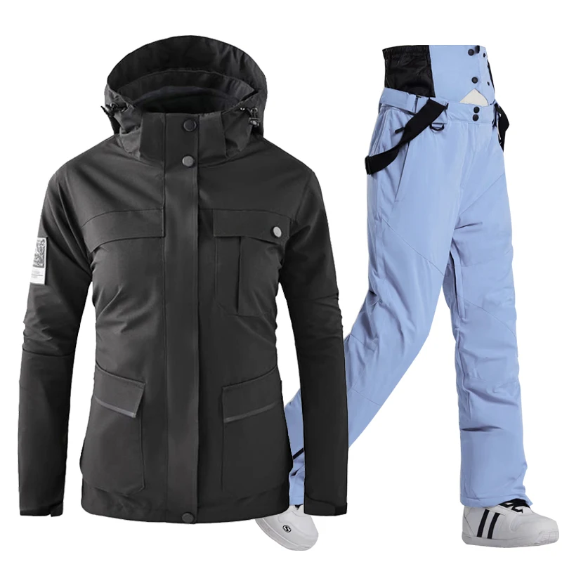 Snow Clothes New Women's Ski Down Jackets And Pants Set Windproof Waterproof Snowsuit Winter Warm Snowboarding Ski Suits