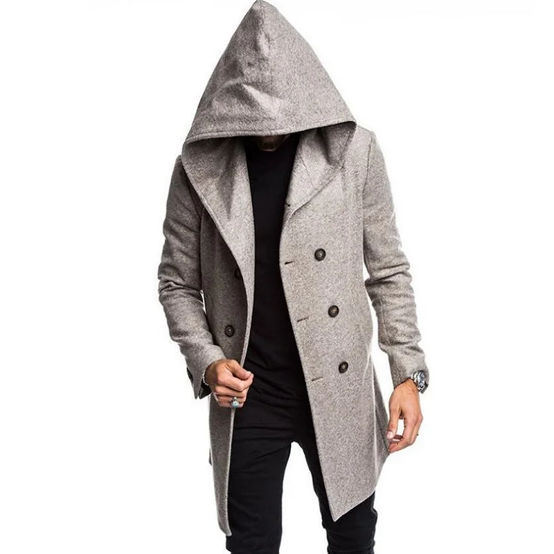 Осенне-зимнее мужское длинное пальто модные шерстяные из бутика брендовая