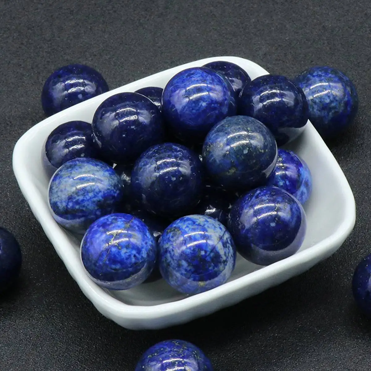

20MM Lapis Lazuli Round Beads for DIY Making Jewelry NO-Drilled Hole Loose Healing Energy Cute Stone Crystal Sphere Balls