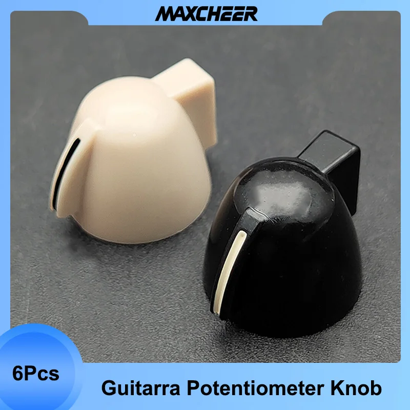 

6pcs ABS Chicken Head Electric Guitar Effect Pedal Knobs Guitar Amplfier Control Knobs Guitarra Potentiometer Knob Black/Cream