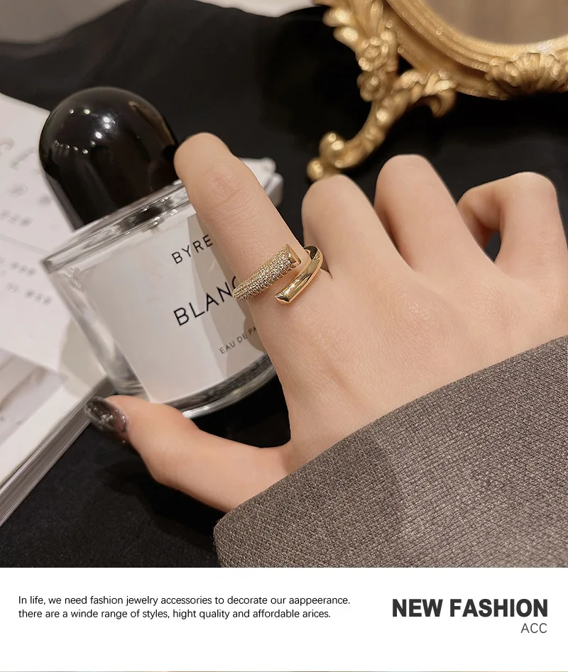 

2022 New Rings for Women Zircon Metal Cross Opening Anillos for Gothic Girls Luxury Jewelry Free Shipping Gold Ring Boho Party Z