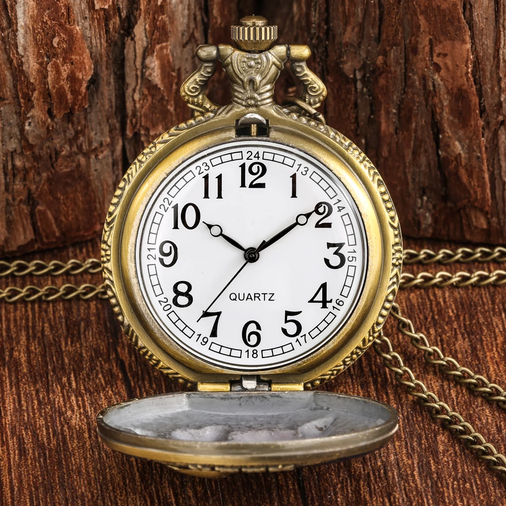 Vintage Pocket Watch Quartz 3D Creative Red Giant Panda Carving Souvenir Gift for Men Women Fob Watch Chain Animal Pedent Clock