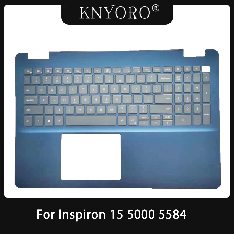 

US Backlit Keyboard For DELL Inspiron 15 5000 5584 Laptop Palmrest Cover Upper Case Silver Blue Shell 0227VH 0DFX5J DFX5J