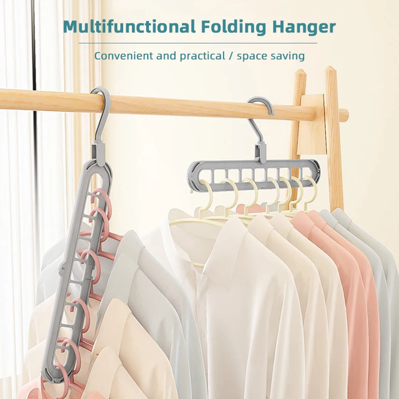 

Obelix 9-Hole Clothes Hanger Organizer Multi-Port Support Circle Clothes Drying Space Saving Hanger Folding Hangers Drying Racks