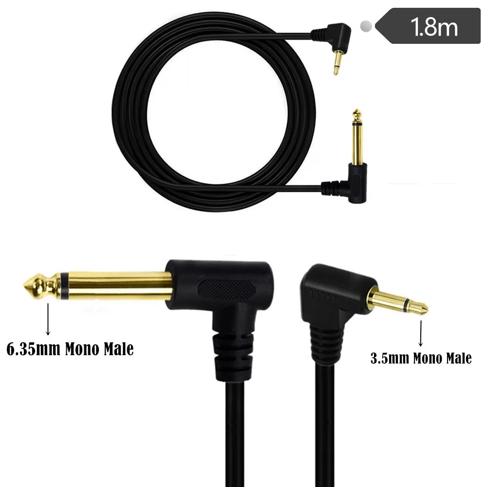 

Gold Plated 6.35mm1/4 "mono revolution 3.5mm1/8 "TS mono male 90 degree elbow adapter cable