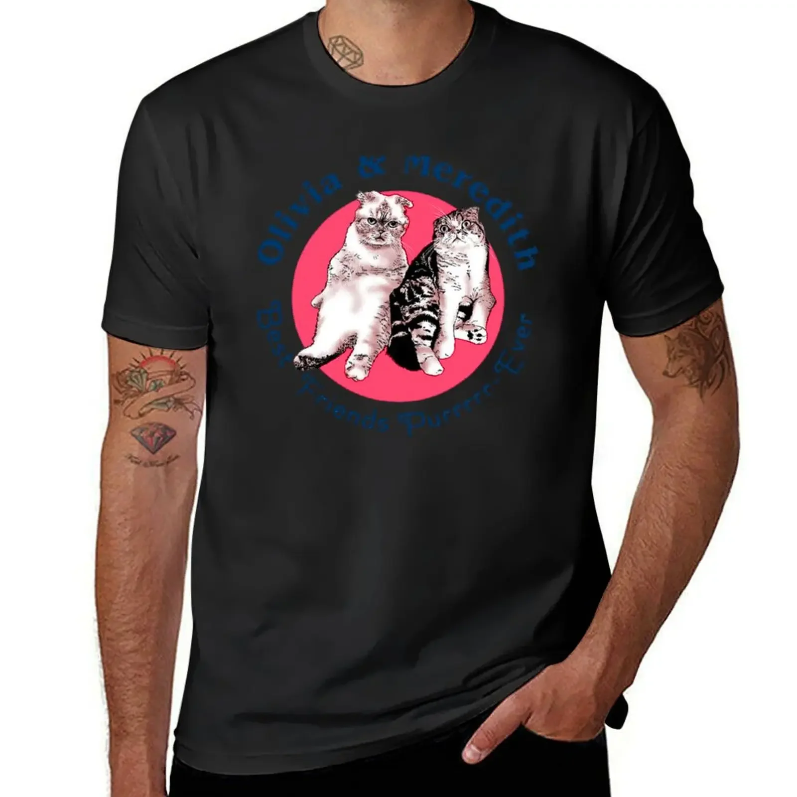 Футболка Olivia &amp Mered-ith Best Friends Purr Ever спортивная мужская футболка для фанатов с