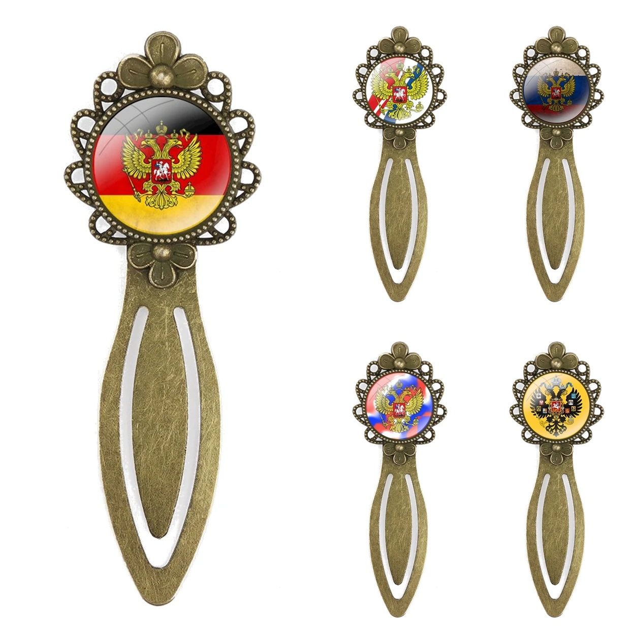 

Russia Flag national emblem Creative Metal Bookmarks Gift For Friends Stationery School Office Supply Cute Creative Design Decor
