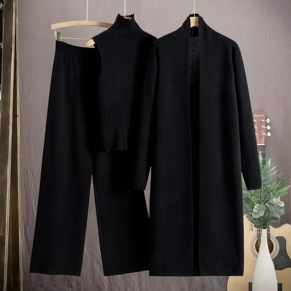 Женский комплект из трех предметов модный однотонный жилет кардиган брюки