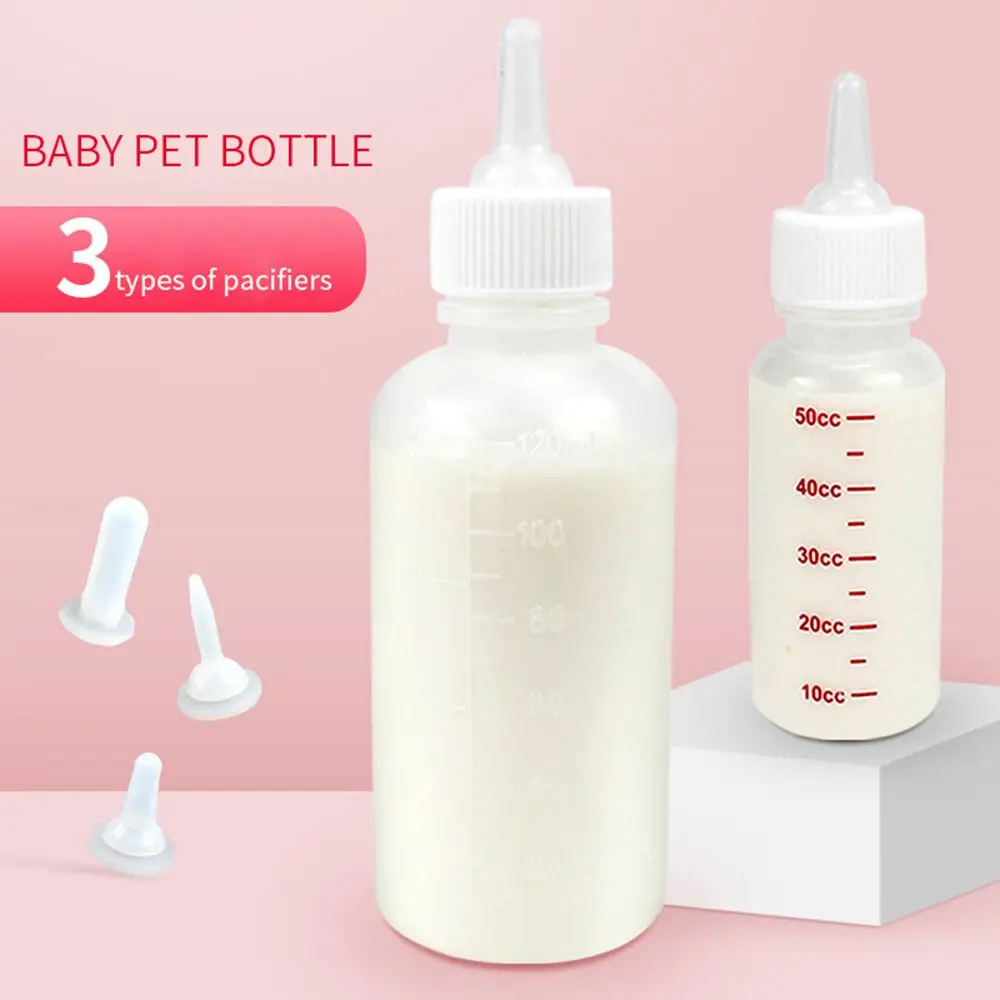 

Drinking 50ml 120ml Silicone Single Dog Newborn Puppy Cat Feeding Bottle Cat Baby Nursing Pet Feeding Bottle