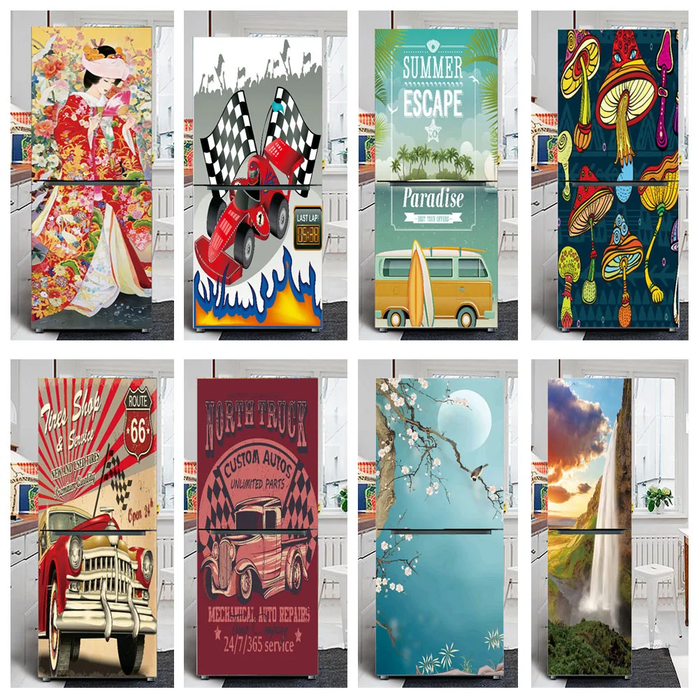

Auto Gas Station Refrigerator Sticker Waterproof Kitchen Decoration Wall Decal Mural