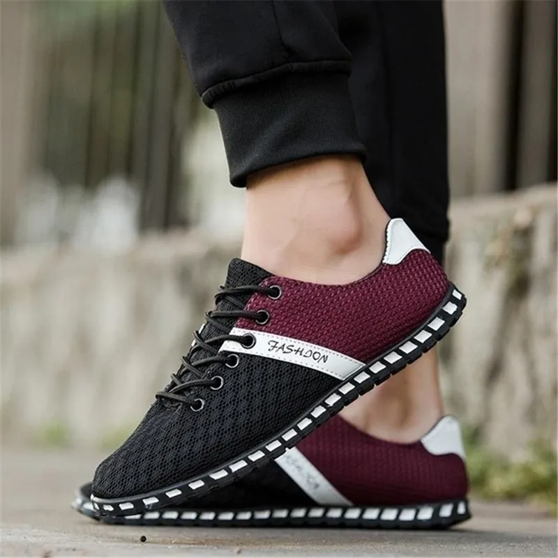 

Men Shoes Summer Breathable Air Mesh Shoes Men Lace-Up Style Men Casual Shoes Fashion Sneakers Footwear Large Size 38-46