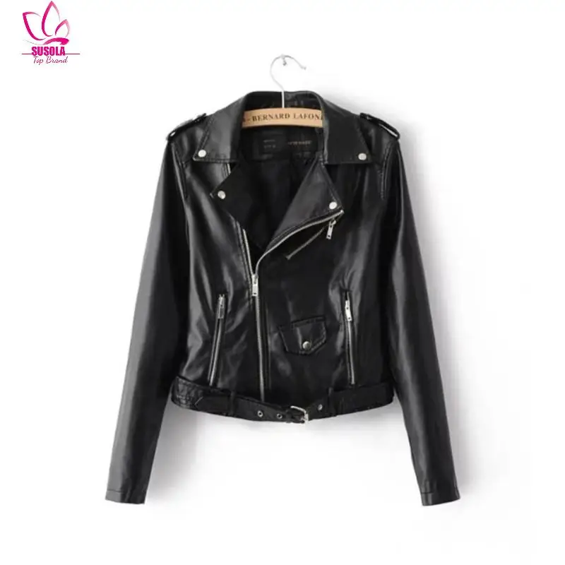 

Женская замшевая куртка из искусственной кожи, короткая мотоциклетная куртка на молнии, женские весенние трендовые байкерские куртки, Прямая поставка