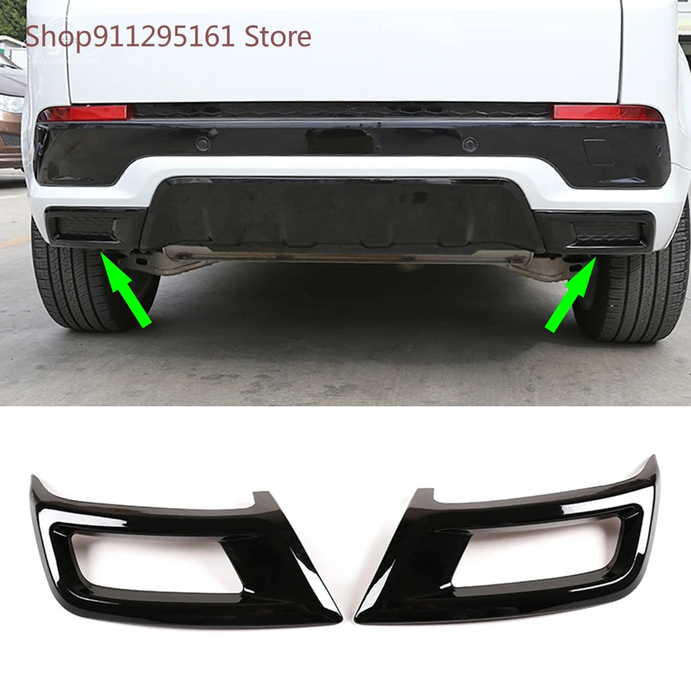 

Car-Styling Exhaust Pipe Tail Trim Cover ABS Black for Land Rover Discovery Sport 2020 Rear Bumper Surround Decoration Accessory