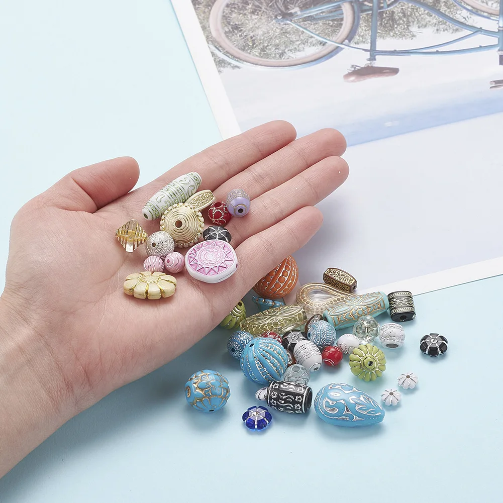 75 г ретро смешанные акриловые бусины распорные для изготовления ювелирных
