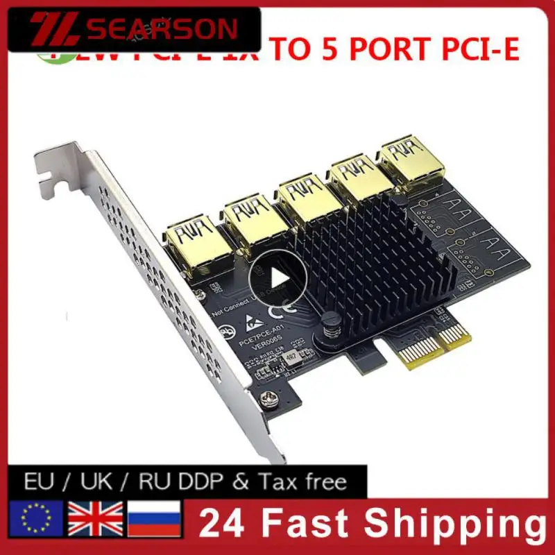 

With Ic Heat Radiator Pci Express Multiplier Riser Card Mini 5 Slots Pci-e Usb 3.0 Adapter Metal Convenient Pci-e Slot Portable